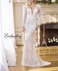 Mon Cheri Enchanting Lace Wedding Gown Mermaid Bridal Dress Ivory Size 10 Nwt