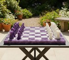 Handmade Amethyst Chess Set     Purple Crystal Stone Board   Luxury Pieces