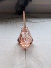Vintage Czech Bohemian Art Deco Pink Glass Perfume Bottle  