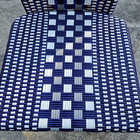 French Bistro Patio Dining Single Chair Beaufurn Hand Woven Wicker Blue Italy
