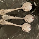 1 Mint Wallace Sir Christopher Cream Soup Spoons 6    Stering Silver Flatware Set