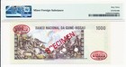 Banco Nacional Guinea-bissau 1000 Pesos 1978 Specimen Pmg  63