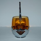 Vintage 1932 Farber Bros Amber Glass Ice Bucket With Handle Art Deco Style