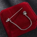 935 Argentium Silver Classy Double Side Balls   Tassel Chain Men s Collar Clip