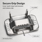 50pcs 1 2  304 Stainless Steel Strapping Buckles Metal Banding Clips Heavy Duty