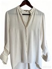 Michael Kors Women White Button Down Shirt Made In Italy Size 0