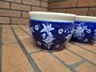 Vintage Planter Flower Pot Chinese Porcelain Ceramic Blue And White Pair