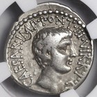 Mark Antony   Octavian Denarius Ngc Vf Ancient Roman Republic Silver Coin 41bc
