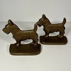 Vintage Or Antique Scottie Dog Door Stop Bookends Scottish Terrier Cast Iron