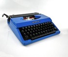 Antique Sperry Remington Blue Portable Manual Vintage Typewriter With Case
