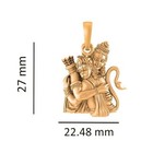 925 Sterling Silver 22k Gold Plated God Hanuman Pendant For Men   Women