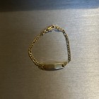 14k Gold Plated Sterling Silver 925 Figaro Links Children Baby Id Bracelet