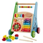 Wooden Baby Walker With Activity Center - Montessori Push Toy For Toddlers  Adju
