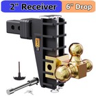2 5  Receiver 2  Receiver 6  Drop Adjustable Trailer Hitch Tow Hitch Tri Ball