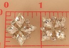 4 Vintage Rhinestone Czech Shank Buttons 4 Diamond Cross Design 7 8  22mm   290