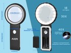 30x 40x Magnifying Glass With Light And Stand  Large Lighted Black 
