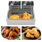 3400w Commercial Electric Deep Fryer 6l 6l Dual Tank Commercial W  Fry Basket