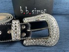 B b simon Black silver hide Bling Belt Sz 38 Western Pleasure  Horse Show