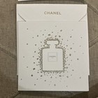 Authentic Chanel Holiday Vip Boutique Notecard Card Envelope Set Of 2 White Gold