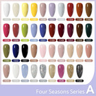 42 Pcs Gel Nail Polish Kit  Jelly Nude Glitter Navy Blue Colors All Seasons Uv G