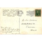 Antique 1906 Happy New Year Postcard Snowy Pine Trees Pink Sky Portland Or Stamp