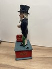 Vintage Reproduction 11    Cast Iron Uncle Sam Mechanical Coin Bank Eagle  Photos