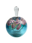 Vtg Signed David Nichols Art Glass Pink Blue Round Perfume Bottle Handblown