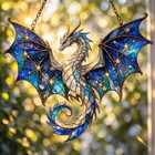 Stunning Phoenix Stained Glass Suncatcher Unique Window Hanging Decor Gift