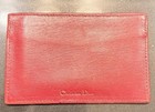 Christian Dior Burgundy Leather Card Holder Wallet Case Excellent