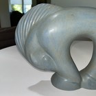 Vtg 85 Jack Black Navejo Arched Ceramic Blue Horse Signed Wow