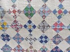Antique Pennsylvania On Point Nine Patch Quilt Made And Put Away  Never Used 