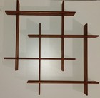 Vintage Scandinavian Teak Wall Shelf Interlocking Wood Mid Century Danish Modern