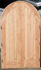 Rustic Reclaimed Lumber Arched Double Door Solid Wood Hand Carved Pre Hung