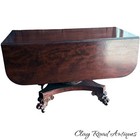 Antique Classical Empire Acanthus Carved Paw Foot Table 1820 Mahogany Project