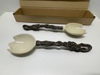 Rare Arthur Court Ceramic   Metal Salad Tongs Serving Spoon Fork Gracious Goods
