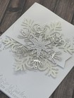 Christmas Card Kit- Snowflake Wishes  Silver Foil  White Glitter  Elegant