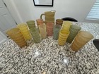 Mid Century Spaghetti String Rubber Glass And Pitcher Set