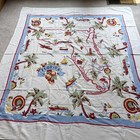 Vintage Florida Souvenir Map Tablecloth Cotton Landmarks 55   x 50  Beaches