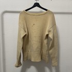 1930s 40s Wool Varsity Knitted Crew Neck Sweater Blue   H  True Vintage X-large