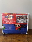 Vintage Disney Mickey For Kids Flannel Sheet Set Twin 3pc Winter Christmas Nos