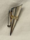 Vintage Silver Tone Lapel Vase Pin With Braid Trim Silver Color Brooch