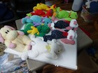 Lot Of 9 Ty Pillow Pals Plush 14  Long - Dogbaby sparkler chewy ribbit baba  14