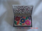Fun Set 3 Vtg  Embossed Tin Nesting Trinket Boxes W  Hinged Lids Flower Design