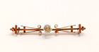 Antique Vintage Victorian Gold Filled Genuine Crystal Solitaire Brooch Pin 