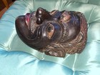 Vintage Hand Carved Wood Face Mask  India  indian   Pakistan  Asia  Dark Brown