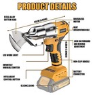 Cordless Sheet Metal Cutter Brushless For De-walt 20v Max Battery tool Only     