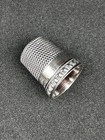 Antique Simons Bros  Sterling Silver Egg   Dart Thimble Size 11 Priscilla 1898