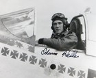Rare Wwii Pilot Flying Ace Edwin Heller 352nd Fighter Group Signed Photo 8x10 Vg
