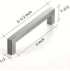 Kitchen Cabinet Handles 5 Inch Brushed Nickel Pulls Square Drawer Hardware Moder