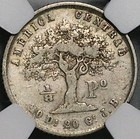 1850 Ngc Vf 35 Costa Rica 1 8 Peso Rare Tree Silver 82k Coin  26021701c 